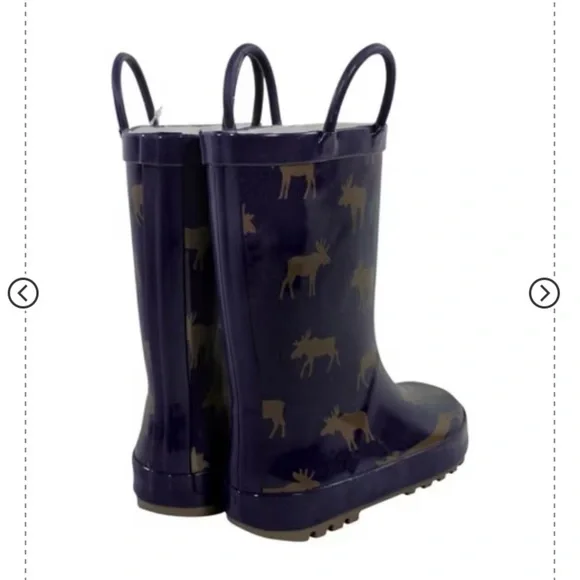 NWT Hudson Baby Moose print rain boots size 3Y - Picture 2 of 11